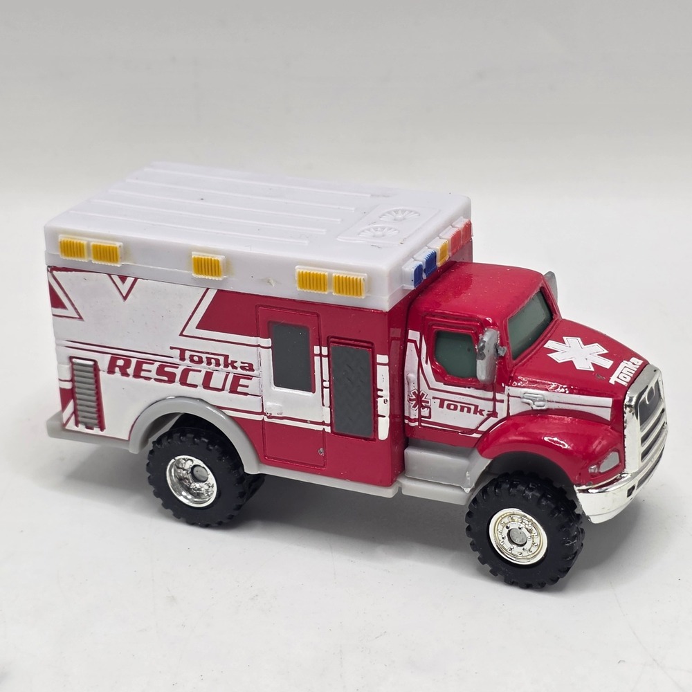 Tonka Rescue Ambulance 2012 Hasbro Funrise Red White Diecast Emergency Toy Truck